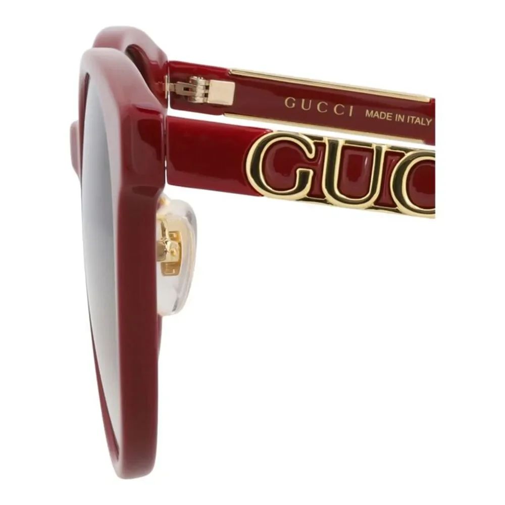 Gucci Round-Frame Acetate Sunglasses Red Womens
